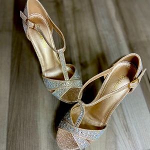 Gold Rhinestone High Heels